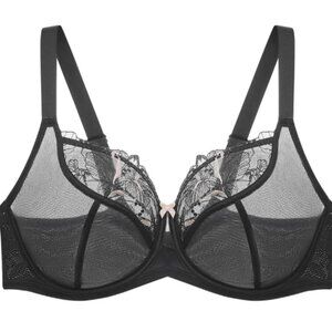 Understance Penny FlexWire Unpadded Balconette Lift Bra Black 34H